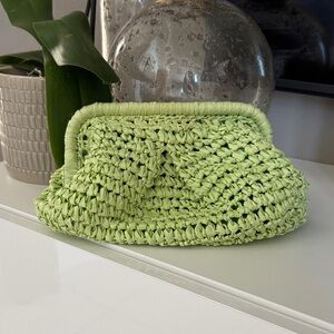 Green Woven Clutch Bag